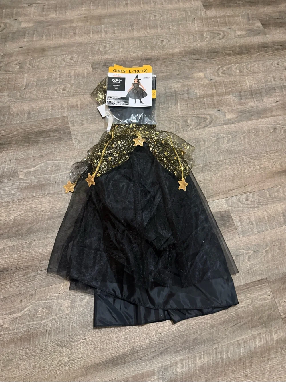 Girls' Twilight Witch Costume - Black & Gold size 6, 7/8, 10/12 available